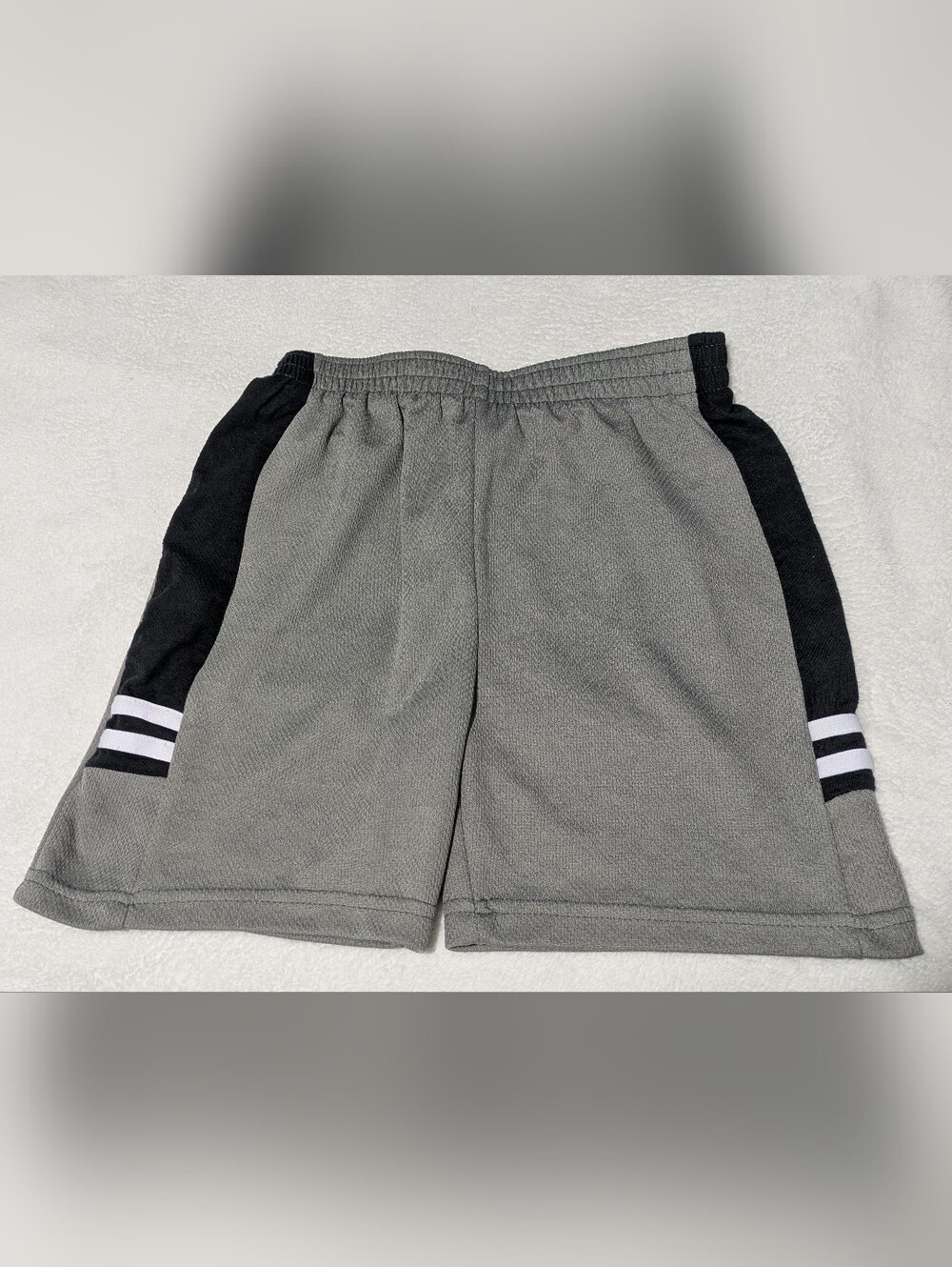 HPX Boys Grey & Black Athletic Mesh Shorts Size 8 100% Polyester Basketball Gym